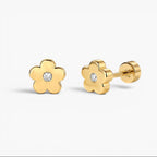 Dainty Daisy Flat Back Stud Earrings