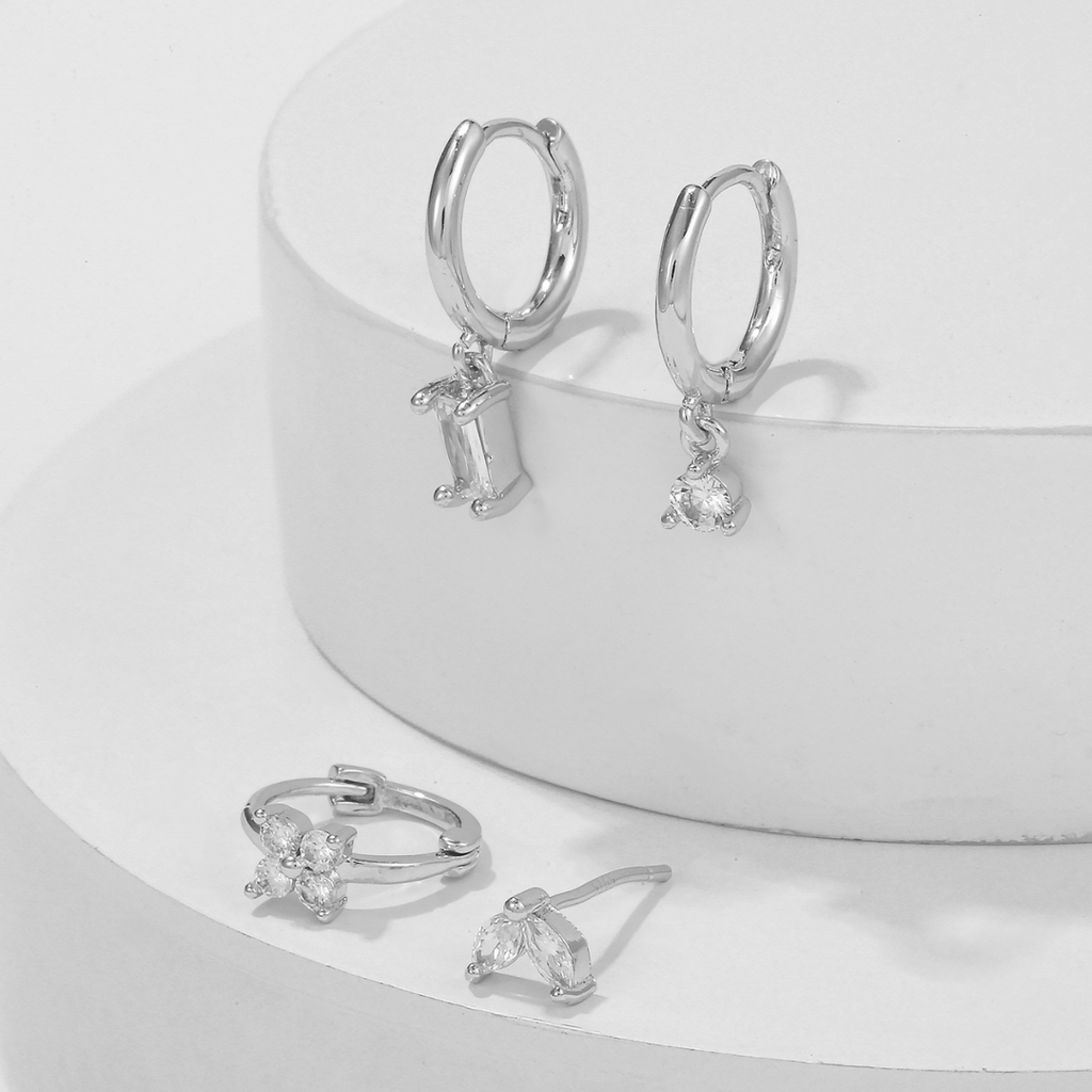 Dainty Flower Lantern Earrings Quartet Set