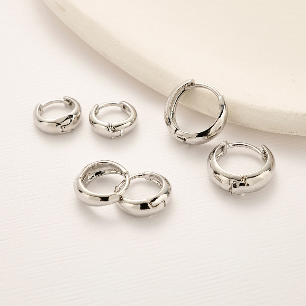 Nova Chunky Hoop Earrings Trio Set