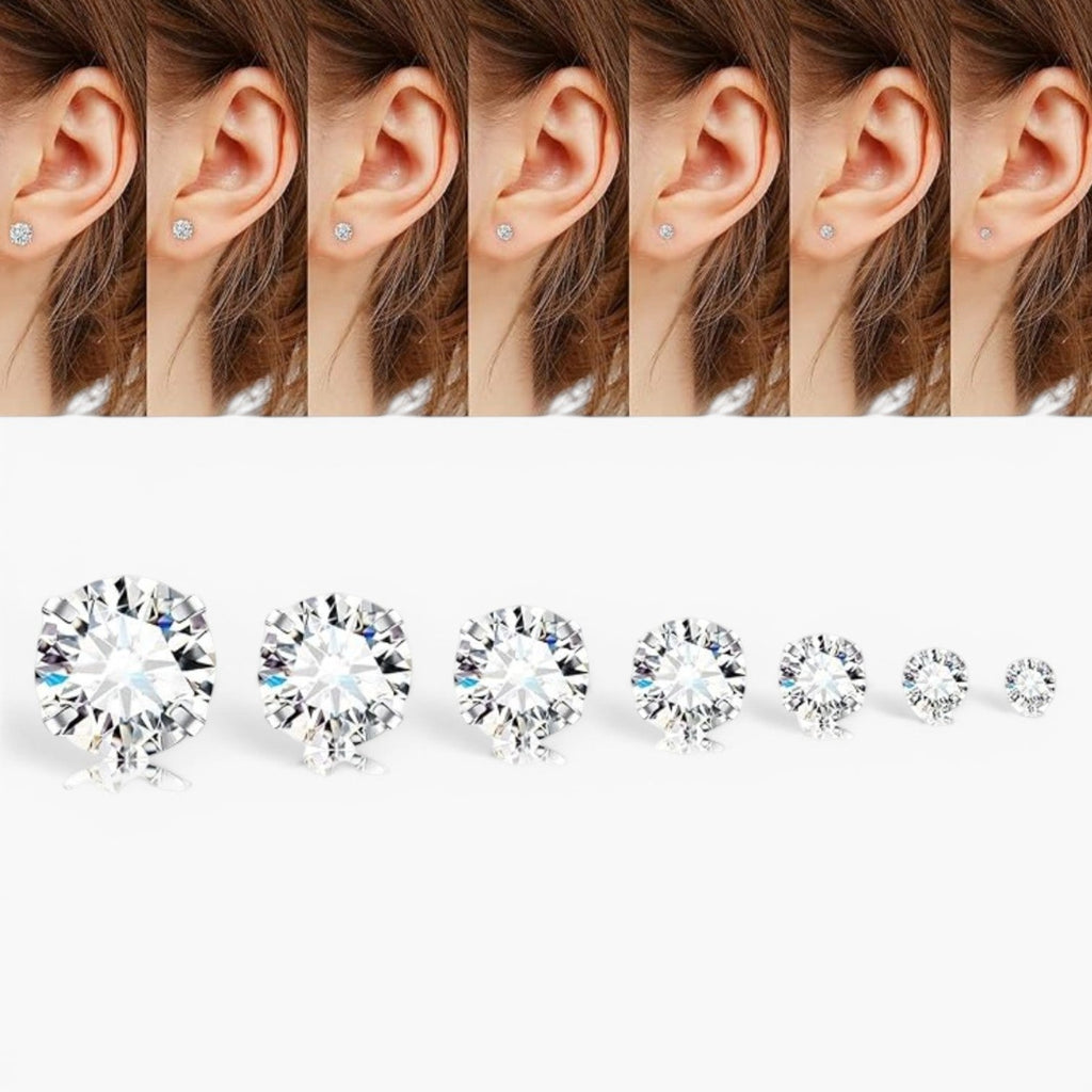 Sparkle Flat Back Stud Earrings Set