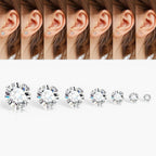 Sparkle Flat Back Stud Earrings Set