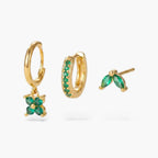 Trio Clover Leaf Earring Set