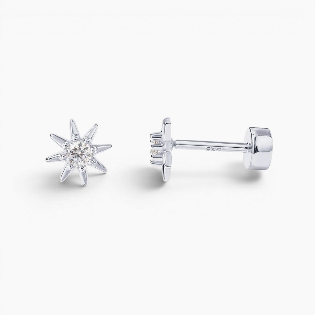 Starburst Flat Back Stud Earrings