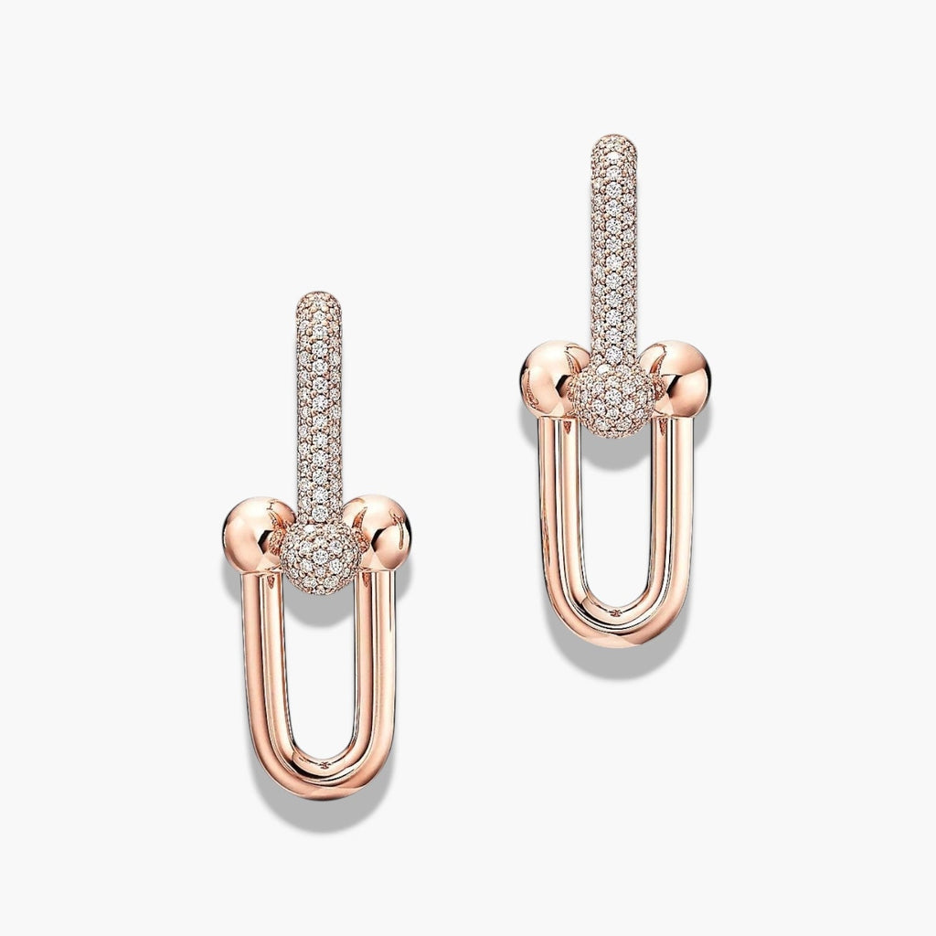 Pavé Diamond Link Statement Earrings