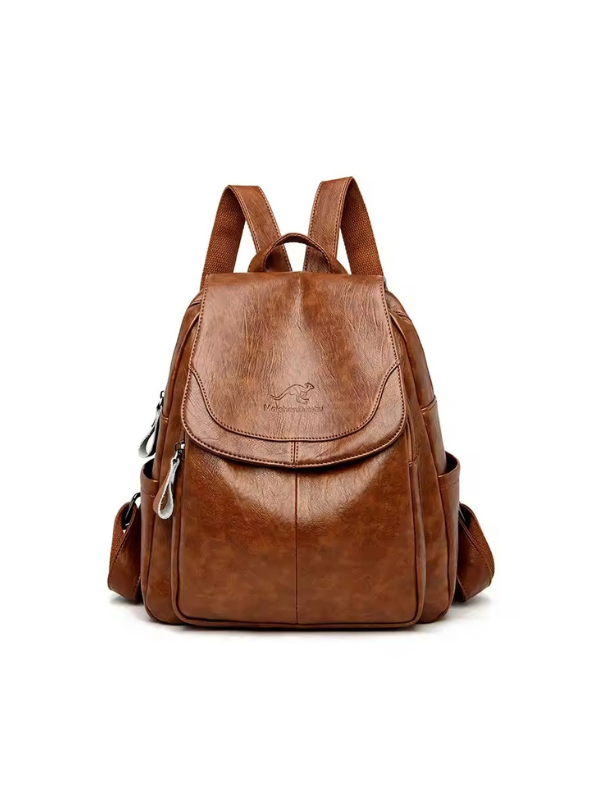 Anti-Theft PU Leather Backpack with RFID Protection for Travel - Stylish Unisex Everyday Bag
