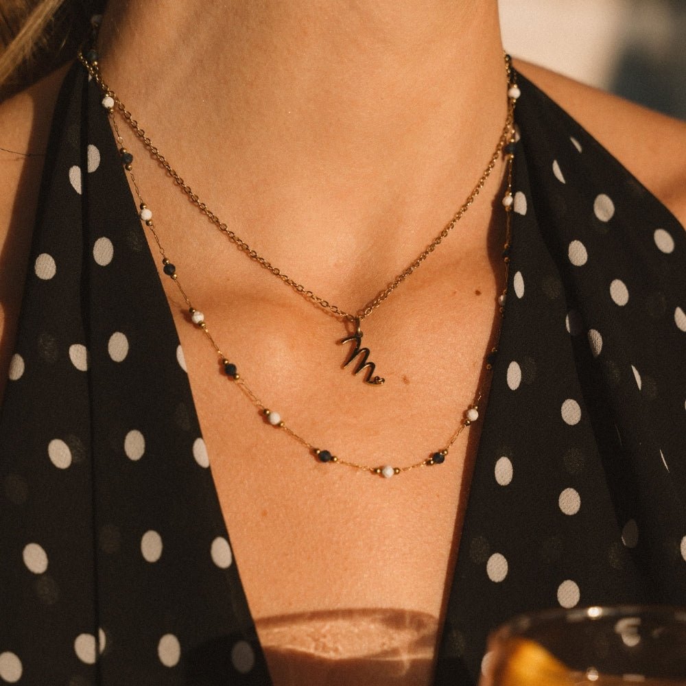 Beaded Stone Necklace – Elegant Accessory, Perfect Gift