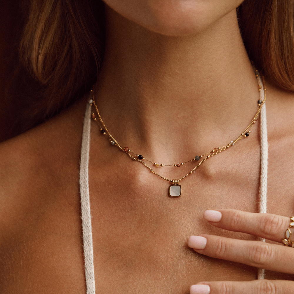 Beaded Stone Necklace – Fashion Accessory, Gift Idea