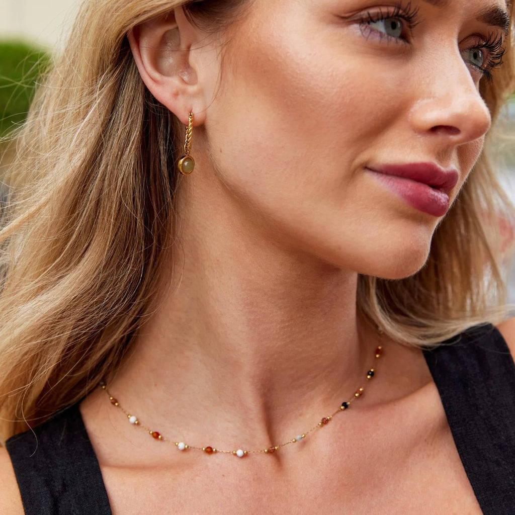 Beaded Stone Necklace – Fashion Accessory, Gift Idea
