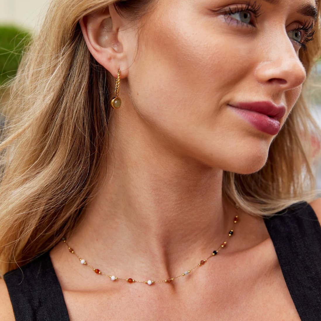 Beaded Stone Necklace – Fashion Accessory, Gift Idea