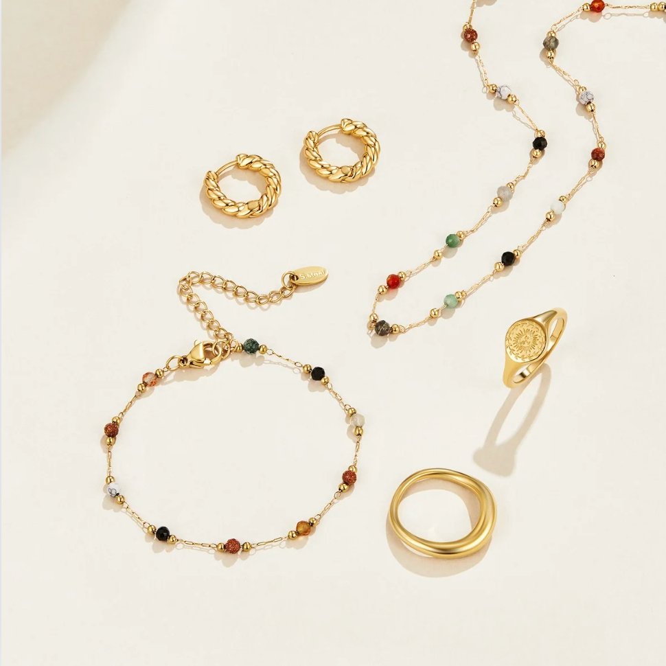 Beaded Stone Necklace – Fashion Accessory, Gift Idea