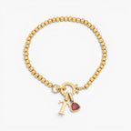 Birthstone Initial Charm Bracelet