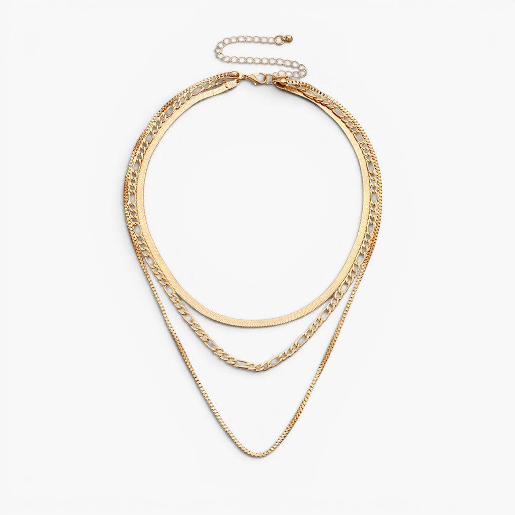 Bohemian Triple Layered Chain Necklace