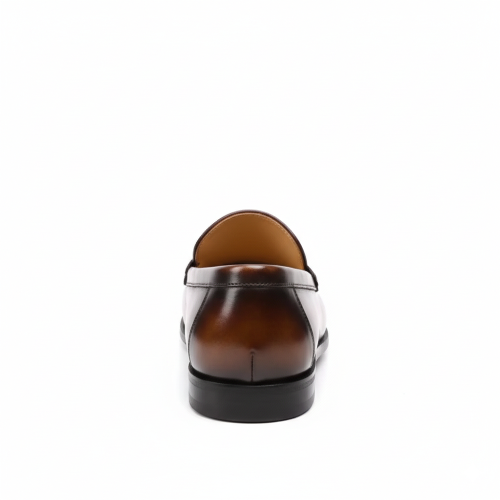 Brown Leather Penny Loafers for Men - Classic Slip-On Design for Casual and Formal Occasions
