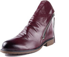 Brown Leather Zip Boots for Men | Casual Everyday Footwear | Comfortable and Stylish Design