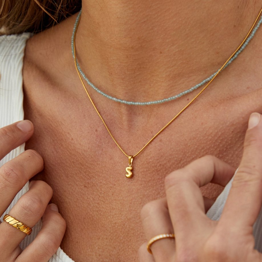 Bubble Letter Necklace – Personalized Gift, Everyday Wear