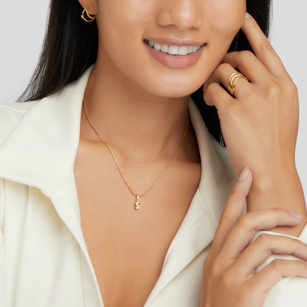 Bubble Letter Necklace – Personalized Gift, Everyday Wear