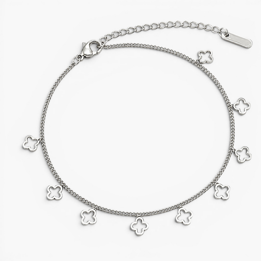 Maya Polished Clover Anklet