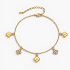 Luna Double Clover Anklet