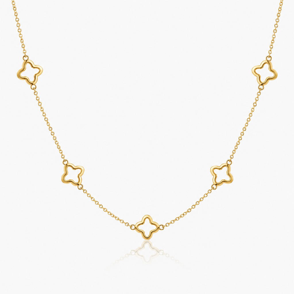 Juliette Clover Outline Necklace
