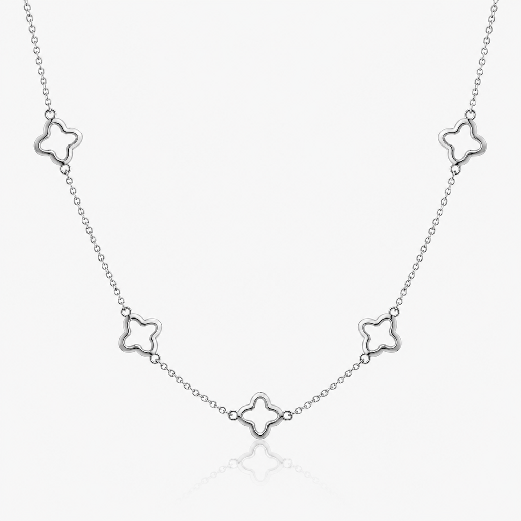 Juliette Clover Outline Necklace