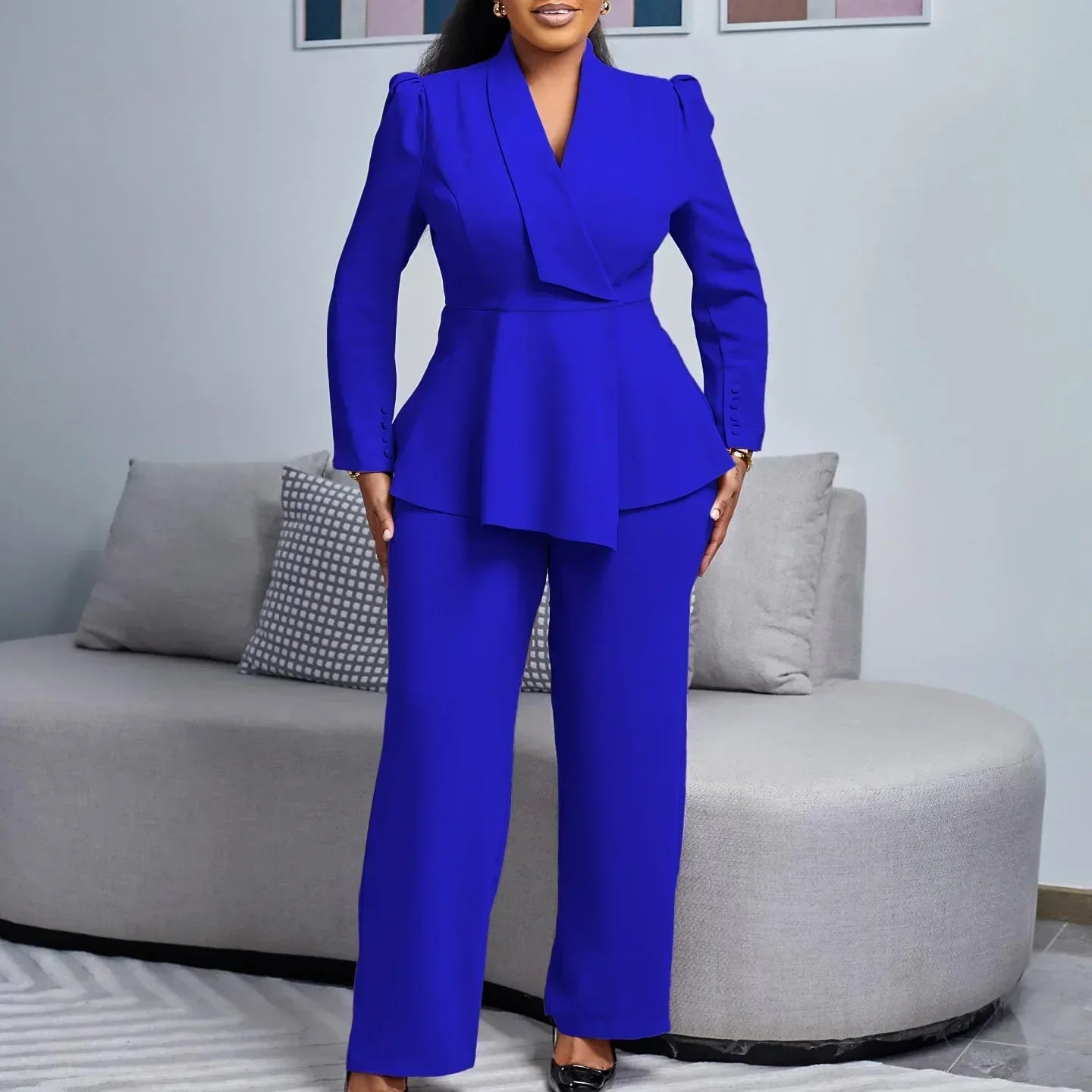 Tailored Long Blazer Suit Set for Women | Elegant Office Attire | Formal Wear | Chic Design