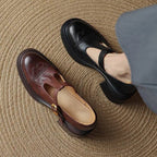 T-Strap Leather Shoes for Women | Elegant Casual and Formal Footwear | Classic Design