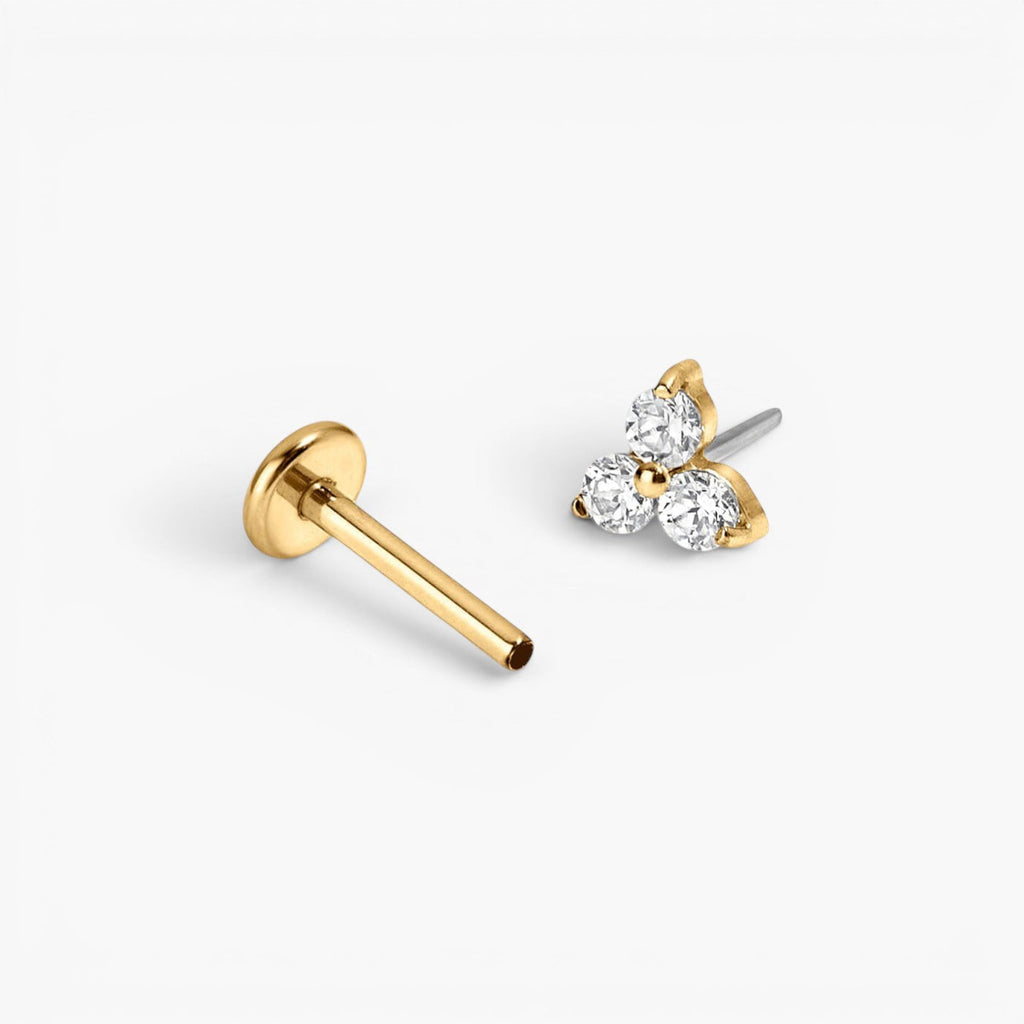 Minimal Flat Back Stud Earrings Trio Set