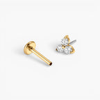 Minimal Flat Back Stud Earrings Trio Set