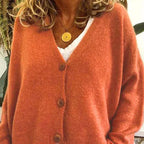 V-Neck Button Cardigan for Women | Soft Knit Fabric | Casual Layering | Versatile Everyday Wear