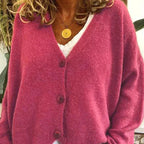 V-Neck Button Cardigan for Women | Soft Knit Fabric | Casual Layering | Versatile Everyday Wear