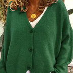 V-Neck Button Cardigan for Women | Soft Knit Fabric | Casual Layering | Versatile Everyday Wear
