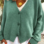 V-Neck Button Cardigan for Women | Soft Knit Fabric | Casual Layering | Versatile Everyday Wear