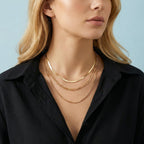Bohemian Triple Layered Chain Necklace