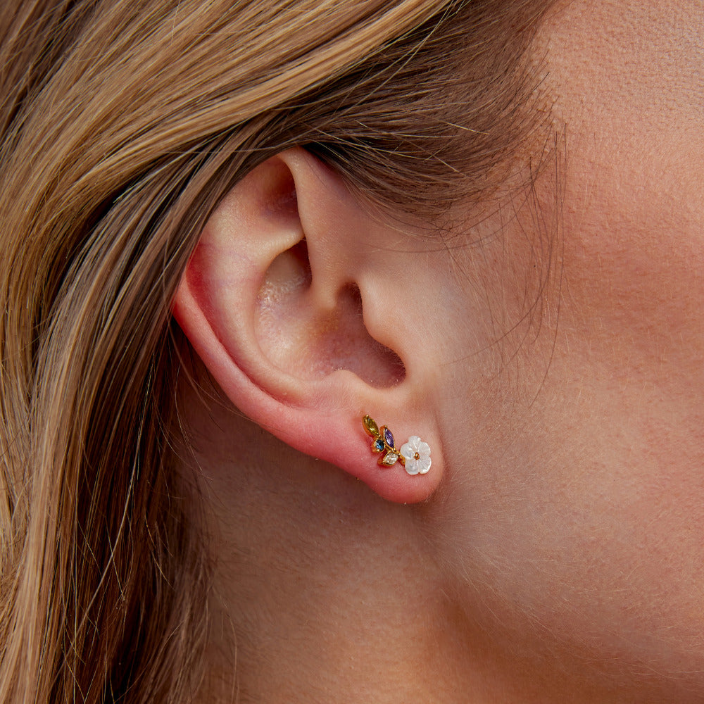 Crystal White Blossom Earrings – Elegant Gift, Everyday Wear