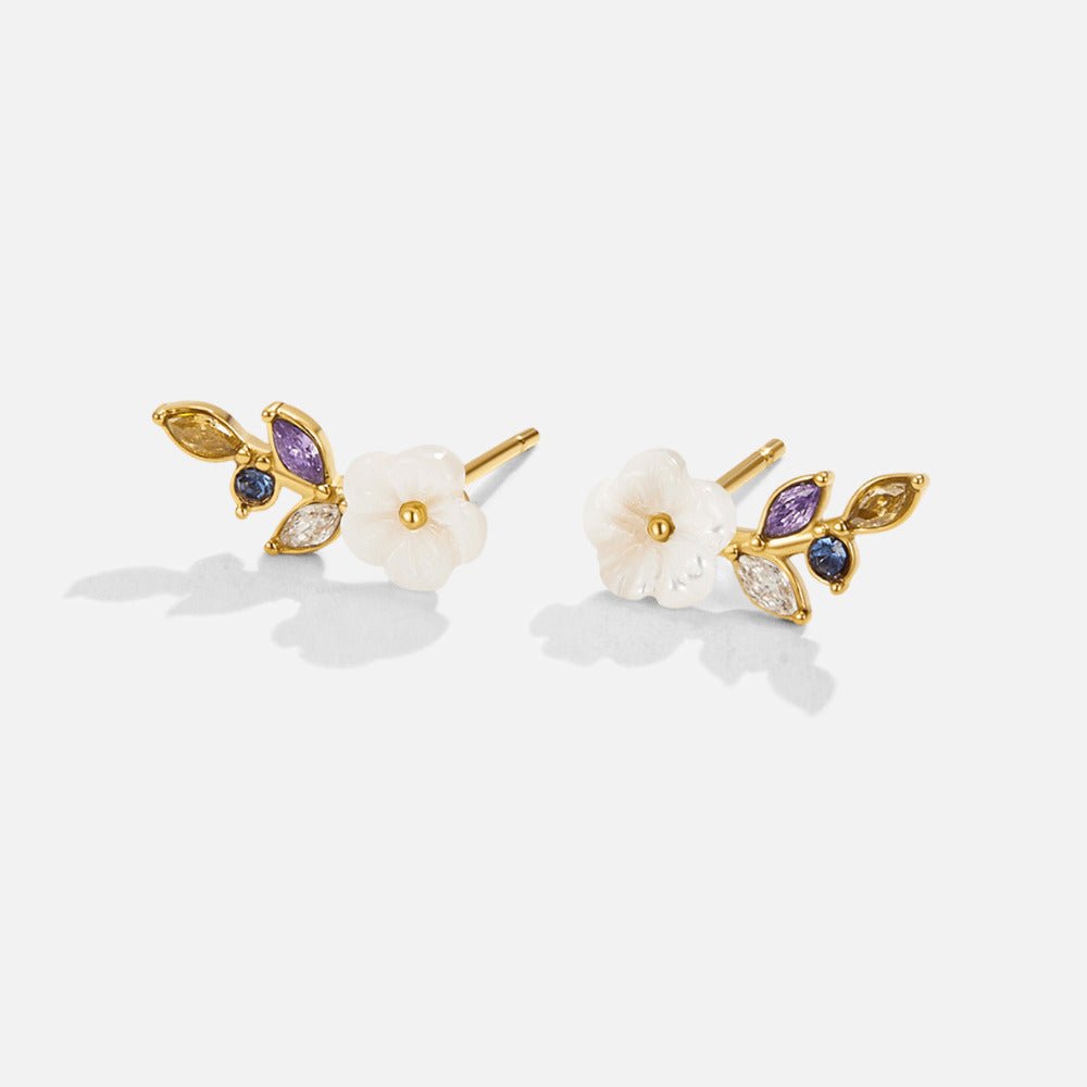 Crystal White Blossom Earrings – Elegant Gift, Everyday Wear