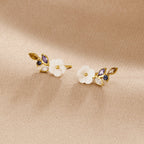 Crystal White Blossom Earrings – Elegant Gift, Everyday Wear