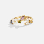Crystal White Gold Blossom Ring – Gift, Everyday Wear