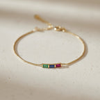Baguette Birthstone Chain Bracelet