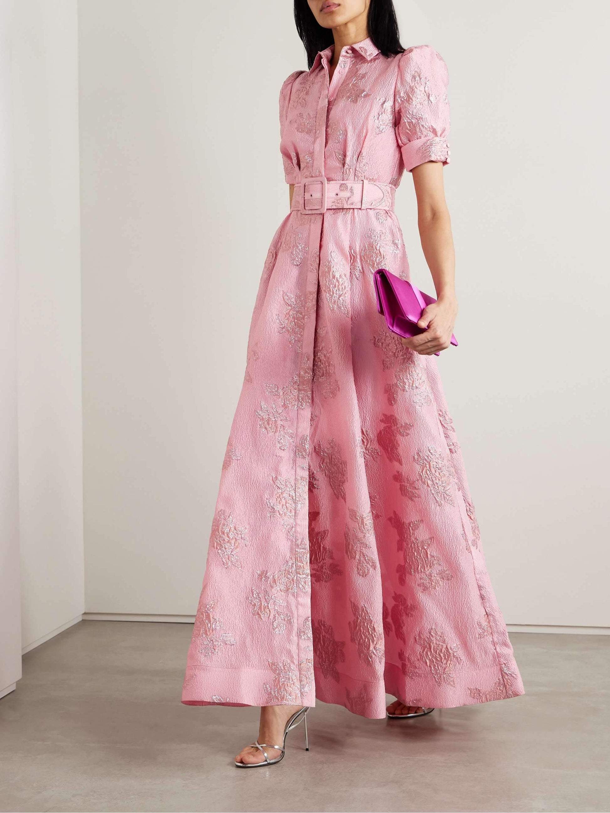 Short Puff Sleeve Dress in Lightweight Fabric for Casual or Formal Events