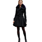 Waist Tie Short Dress Coat for Women - Lightweight Fabric, Elegant Design for Casual or Formal Wear