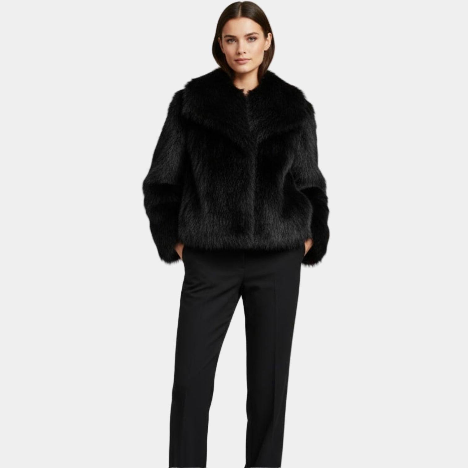 Faux Fur Winter Jacket for Women - Warm Chic Outerwear - Cozy Design for Cold Weather Fashion