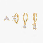 Dainty Flower Lantern Earrings Quartet Set