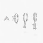 Dainty Flower Lantern Earrings Quartet Set