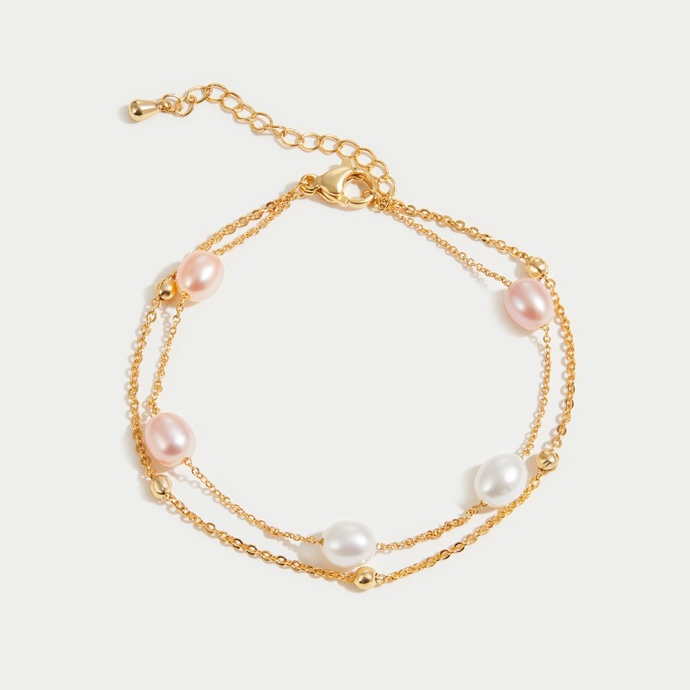 Freshwater Pearl Layered Bracelet – Elegant Accessory, Perfect Gift
