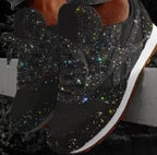 Glitter Lace-Up Sneakers for Women | Comfortable Casual Trainers | Stylish Everyday Footwear