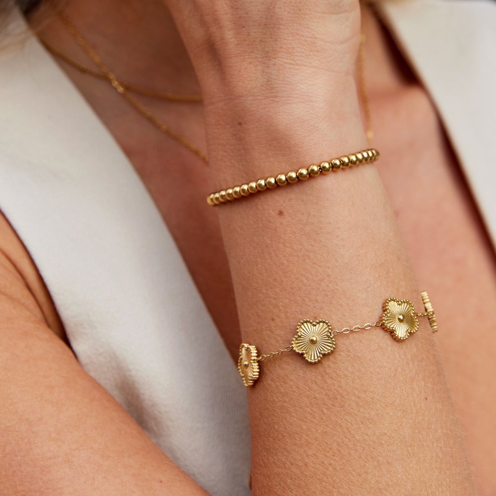 Gold Beaded Bracelet – Everyday Wear, Gift for Her