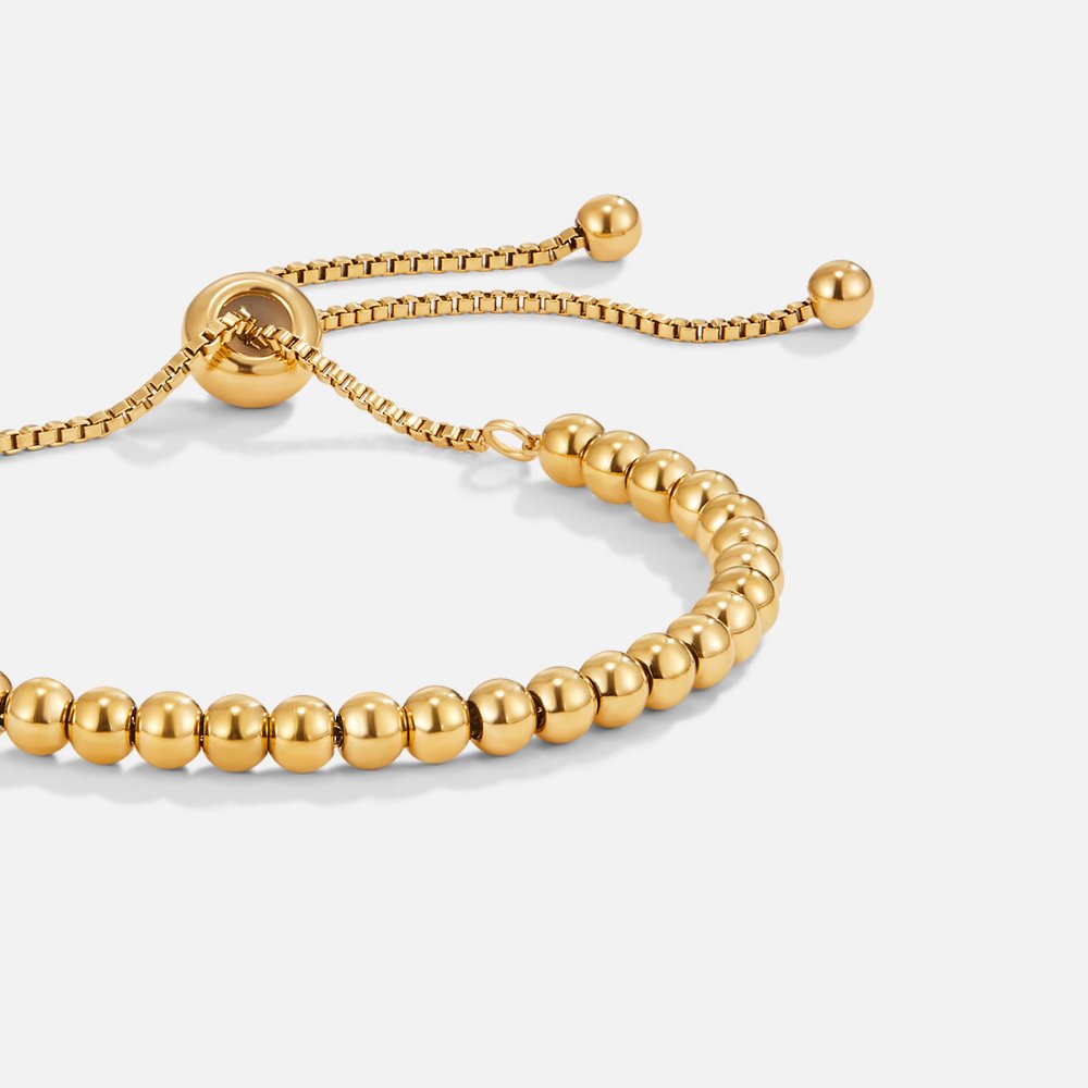 Gold Beaded Bracelet – Everyday Wear, Gift for Her