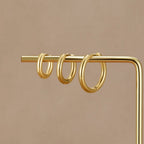 Gold Mini Hoop Earrings Trio Set – Everyday Wear, Gift for Her