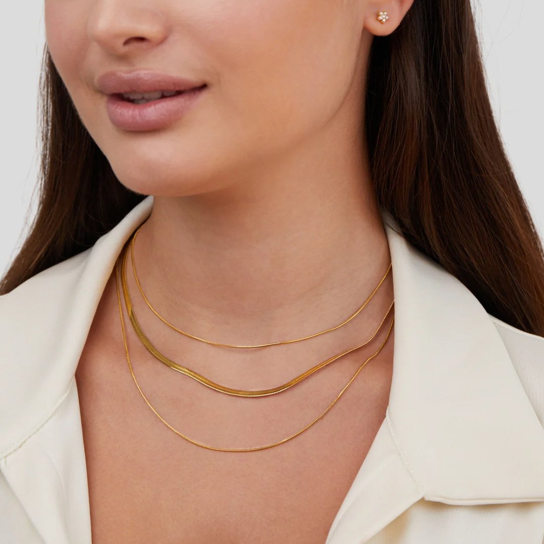 Gold Multi-Layered Chain Necklace – Casual Wear, Gift for Her