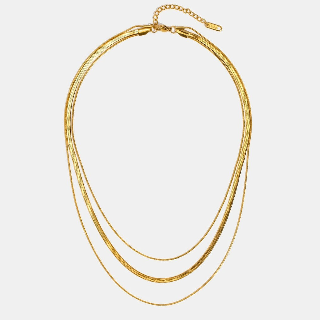 Gold Multi-Layered Chain Necklace – Casual Wear, Gift for Her